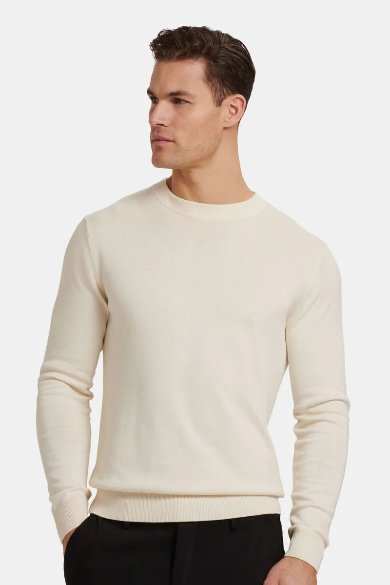 THE SANTONI CREWNECK SWEATER - Oat Milk