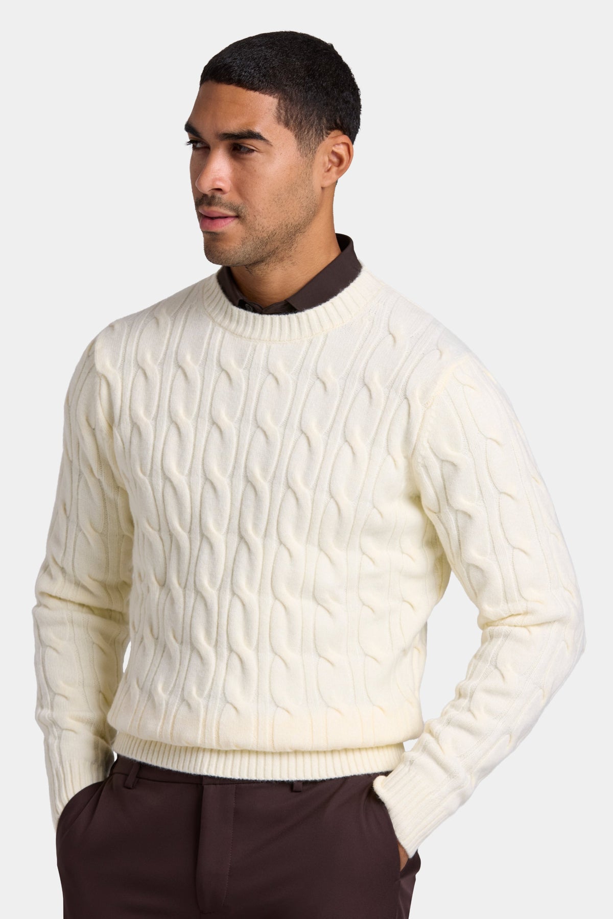 THE CASSARO CABLE CREWNECK SWEATER