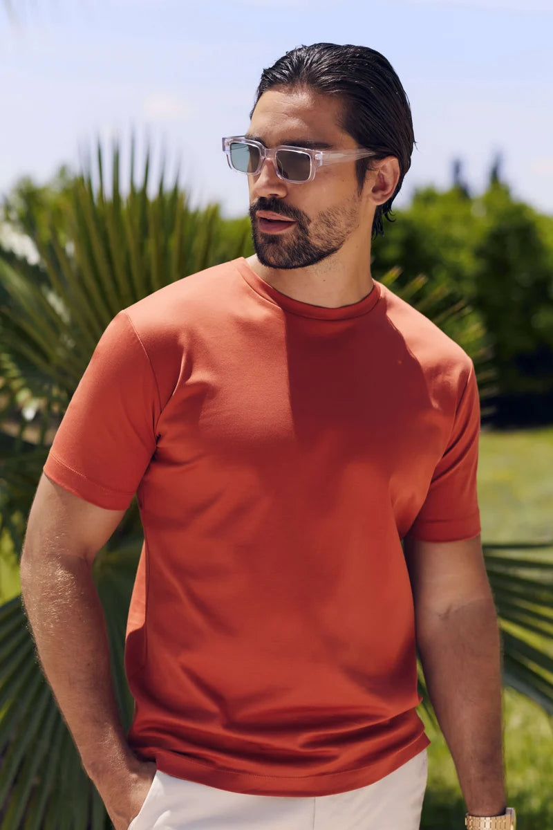 THE DESIO SLIM T-SHIRT - Red Brick