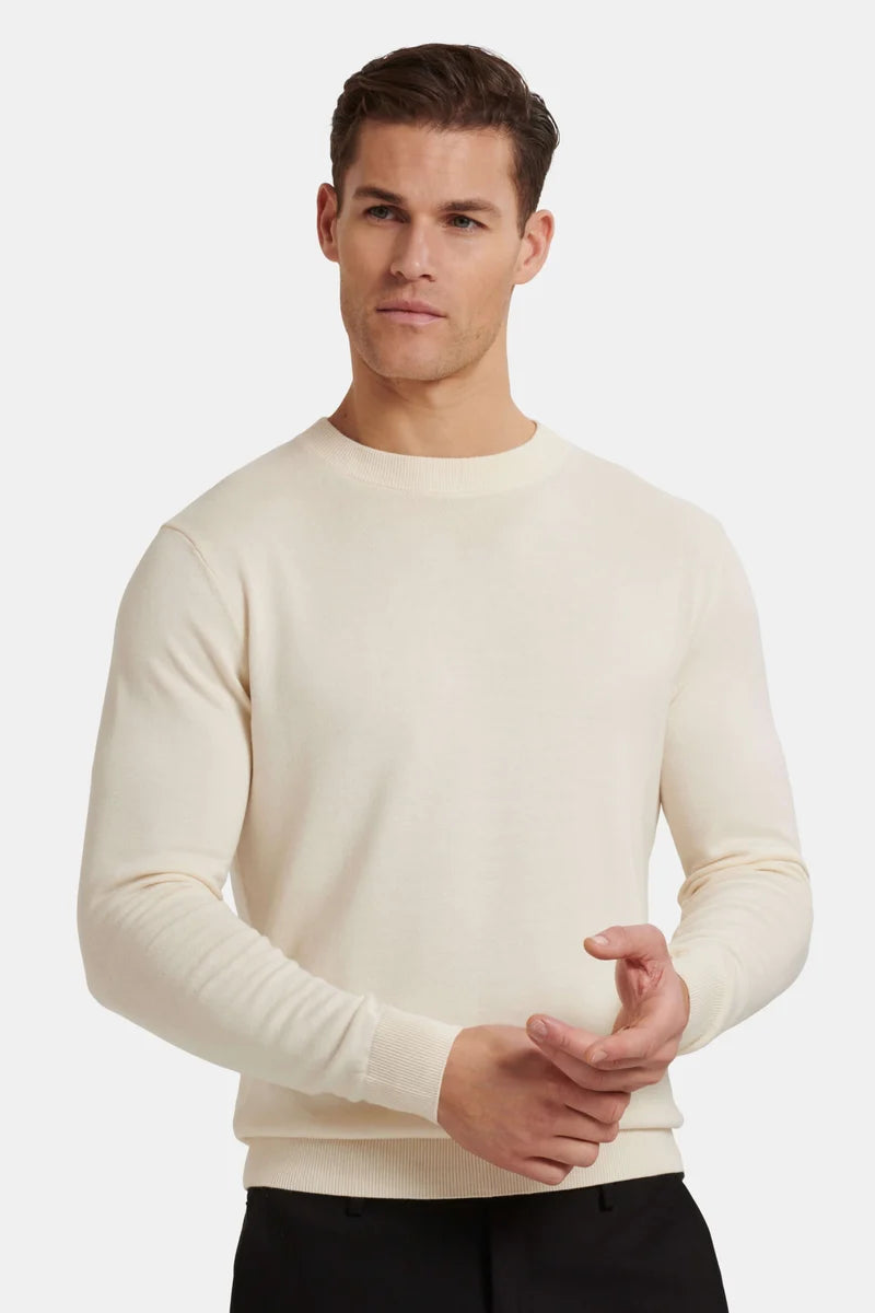 THE SANTONI CREWNECK SWEATER - Oat Milk