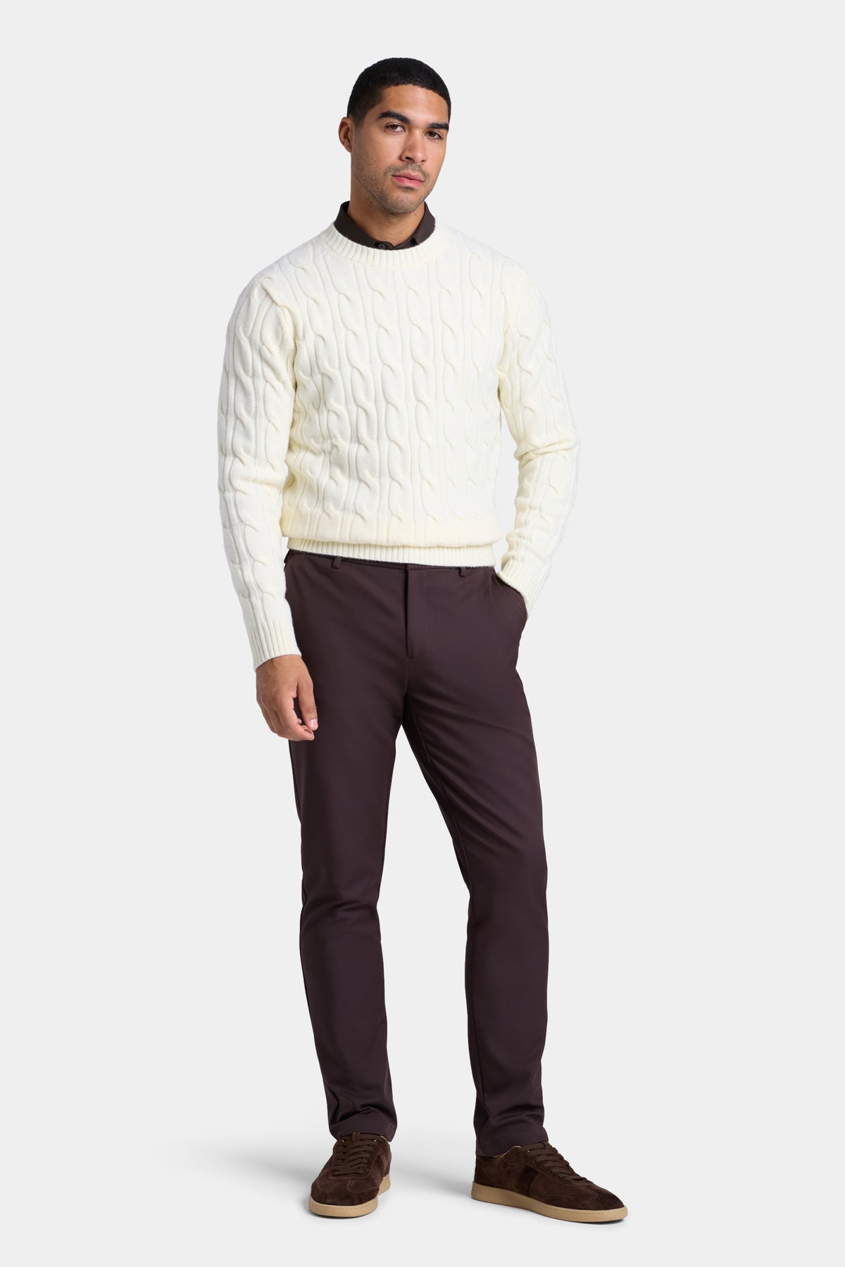 THE CASSARO CABLE CREWNECK SWEATER